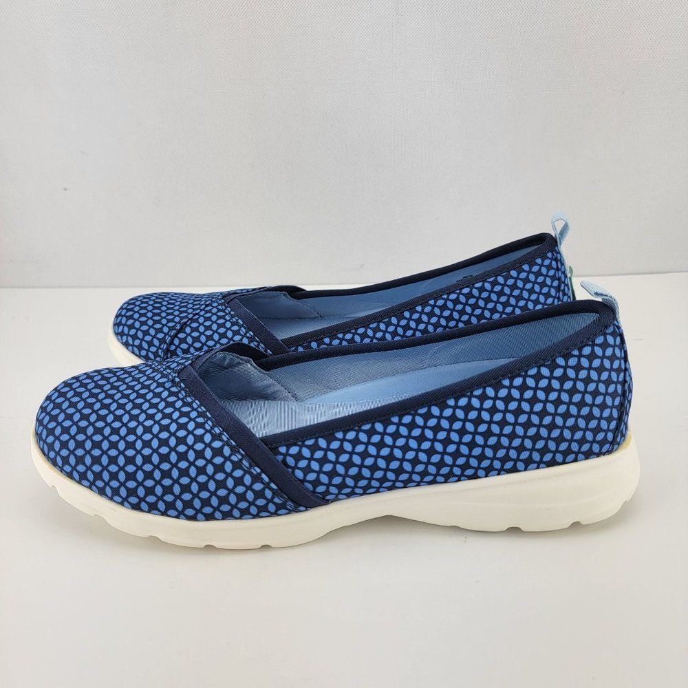 Lands End Womens Size 8.5 Blue Alpargata Slip On Flat Shoes 495762